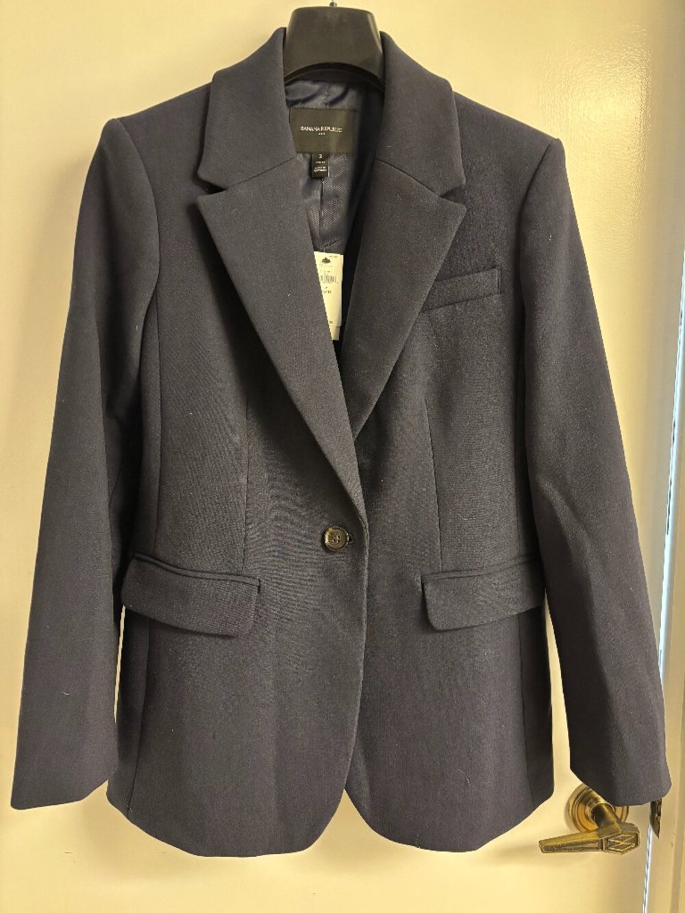 Banana Republic Factory Double Weave Blazer, Navy, 2P (Petite)